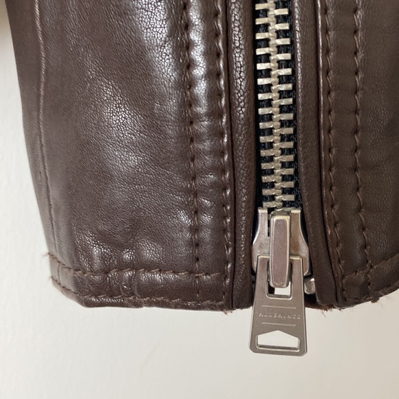 All Saints Brown Leather Jacket Size: 6 - Picture 4 of 9